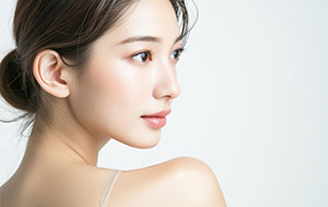 横顔を綺麗なEラインに